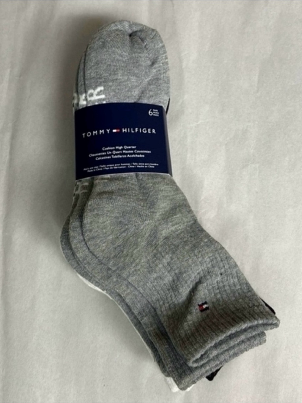 New Tommy Hilfiger Socks Men’s 6 Pair Multicolor Cushion High Quarter Casual